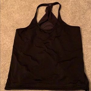 Lululemon black mesh racer bank tank